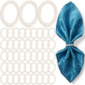Pearl Napkin Ring Imitation Pearl Ring Napkin Holder, 50 Pcs, 1.5"