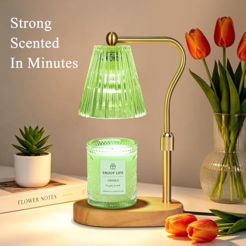 seenlast Green Candle Warmer Lamp with Timer Dimmer Adjustable Height,Birthday Gifts for WomenElectric Wax Warmer Vintage Home Decor for Scented Jar Candles