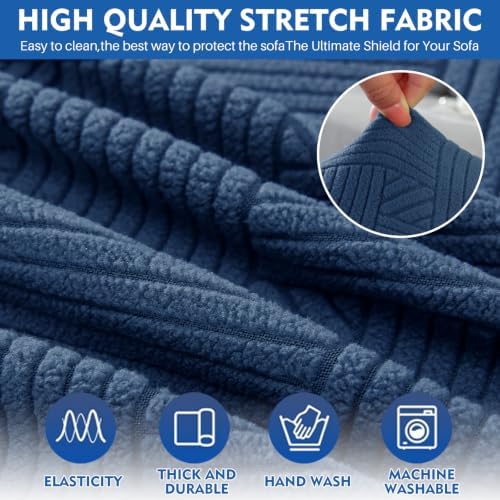 XINEAGE Loveseat Slipcover Pet Friendly, Stretch Couch Cover,Navy Blue
