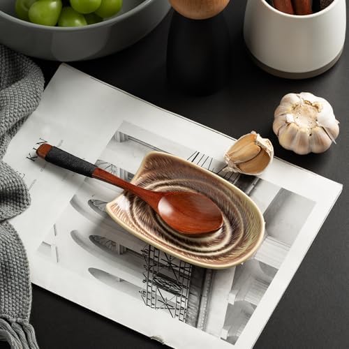 Ceramic Spoon Rest for Stove Top, Spoon Holder for Kitchen Counter