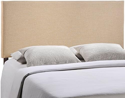 Modway Region Linen Fabric Upholstered Queen Headboard in Café