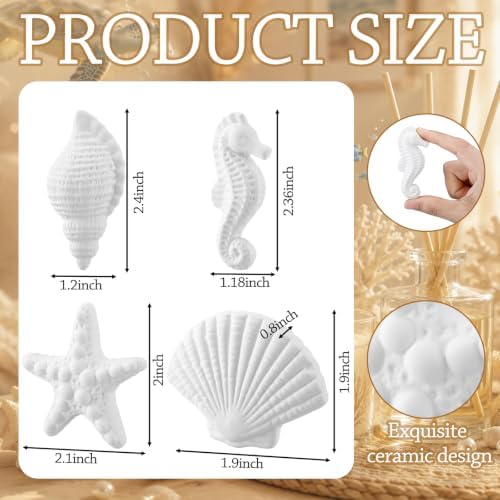 4 Pcs Ceramic Passive Stone Diffuser for Essential Oil