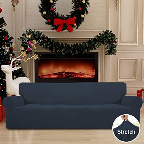 Easy-Going Stretch 4 Seater Oversized Sofa Couch Cover Dark Blue
