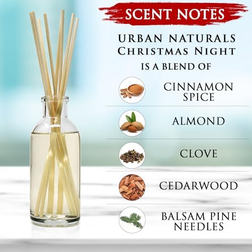 Urban Naturals Reed Diffuser Set, Christmas Night - Bathroom Shelf Décor
