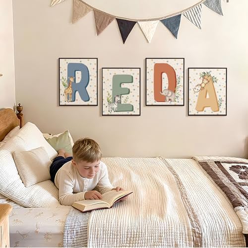 SkyCozy Boho Woodland Classroom Must Haves Homeschool Decor Set of 4