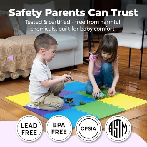 MioTetto Baby Play Mat, Comfortable Playtime Mat – Portable Foam Floor Tiles, Safe Baby mat for Floor for Crawling & Development, Soft Play mat for Babies, Stylish Interlocking Foam Tiles