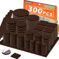 Felt Furniture Pads 300 Pieces, Furniture Pads for Hardwood Floors Brown