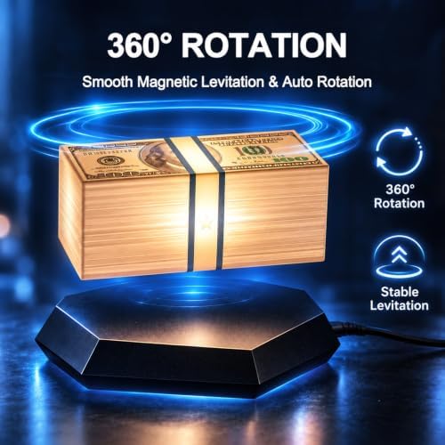 Floating Money Lamp, Magnetic Levitation Dollar Lamp with 3-Color LED