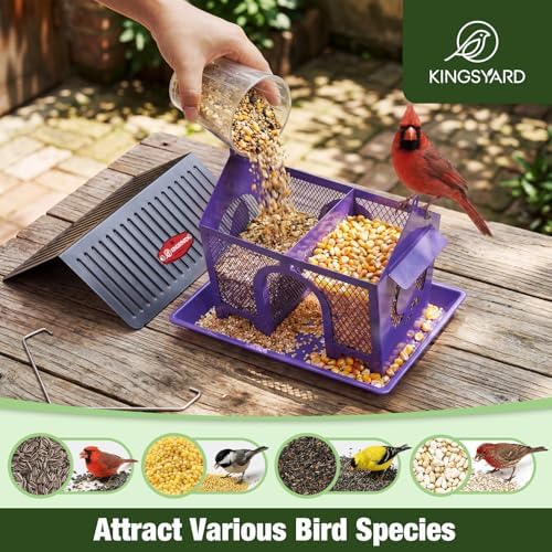 Kingsyard Wild Bird Feeder for Outdoors Hanging, All Metal