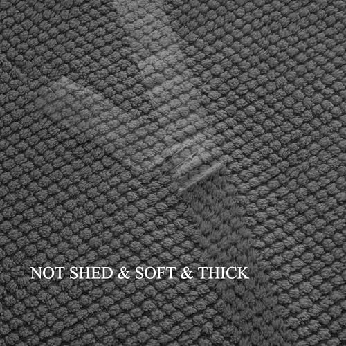Dark Grey 300GSM Super Soft Large Queen Blanket for Couch Sofa Bed Cozy Blankets for Women Girls Cute Fleece Fluffy Blanket for Aesthetic Home Decor 90x90