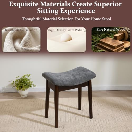 Royal Windsor Vanity Stool, 18" H Makeup Chair,Small Ottoman Stool