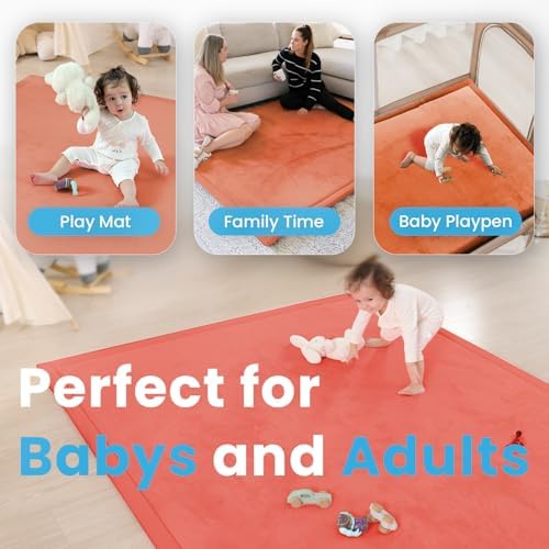 1.3" Thick Baby Play Mat, 50x50 Foam Tummy Time Mat – Brick