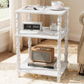 Yoobure Small Side Table - White End Tables Living Room with Spindle Legs