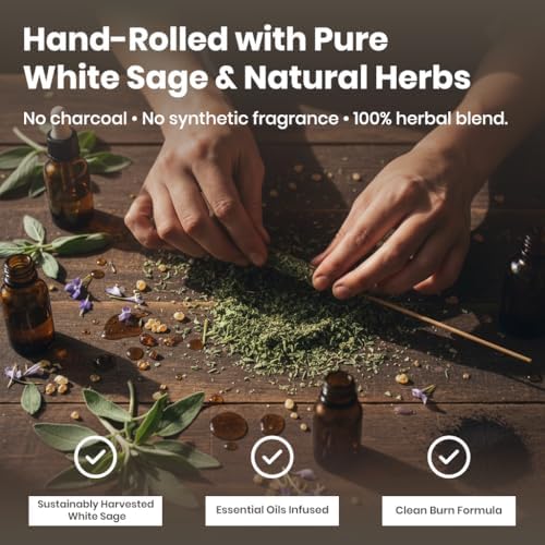 Tulasi Lavender Incense Sticks for Calming (48 Scent Sticks) | with Real Herbs | Long-Lasting 55-Minute Burn | Natural Essential Oils | Perfect for Meditation, Relaxation & Improves Sleep