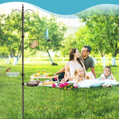 YINGYM Bird Feeder Stand Pole, 77 Inch Bird Feeding Station for Outside