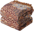 Bailix Boho Throw Blanket, 100% Cotton, Woven Paisley Pattern, 50"x60"