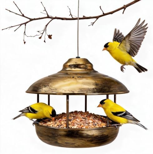 Durable Bird Feeder for Outdoors Hanging,All Metal Bird Feeder for Outside