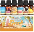 Beach Essential Oils Set, SNOWSEN Fragrance Oil for Diffuser, Candle Making, Soap Making, Spray,Sunbeam Coconut, Pineapple, Ocean Breeze, Sunset Cove, Golden Beach, Hawaiian Sea, Tropical Scented Oil