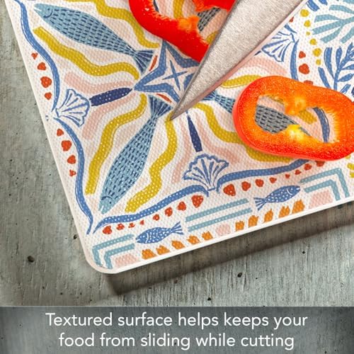 CounterArt Suncoast Tile Pattern 3mm Tempered Glass Cutting Board