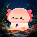 Axolotl Night Light, Kids Rechargeable LED Night Lamp with Timer
