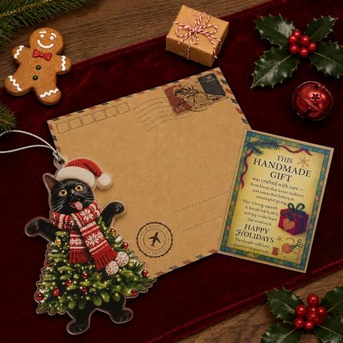 Black Cat Christmas Ornaments 2026, Funny Christmas Tree Ornaments, Cat Ornament Gift for Kitty Mom Kitten Dad, Gifts Specially Prepared for Pet Owners, Funny White Elephant Gifts