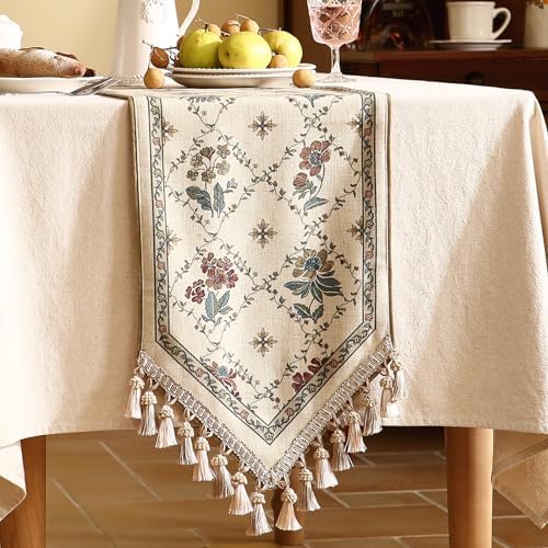 patdrea Designer French Vintage Short Table Runner,12"X71"