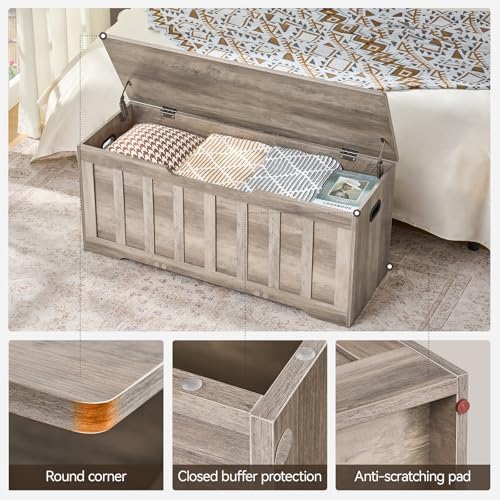 VANKILEY 43.3" Storage Chest Extra Large, Storage Bench.(Greige)
