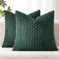 MIULEE Christmas Decorative Throw Pillow Covers 18x18 Dark Green Textured