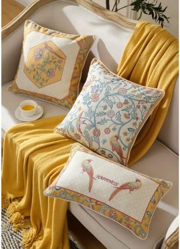 patdrea Designer French Vintage Throw Pillow Cover,18"x18"