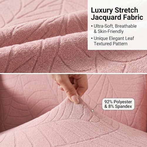 2 Piece Wingback Chair Cover Stretch Jacquard Wing Back Chair Slipcover with Armrest Washable Furniture Protector for Armchair Living Room Bedroom