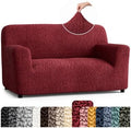 PAULATO Premium Stretch Couch Covers for Sofa - Sofa Chair Cover Washable, Dogs & Pets Friendly - Elastic Polyester Loveseat Slipcovers - Non-Slip Love Seat Couch Covers - Burgundy (40"-63" Wide)