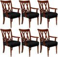 Havawish Extra Wide Dining Chair Seat Covers, Black, Velvet, 6 Pcs