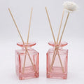 2 Pack 150ml Glass Reed Diffuser Container with Reed Sticks, Empty Essential Oil Diffuser Jars with Protective Packaging for DIY Home Fragrance, Bathroom, Bedroom and Office Decor(2, Blush Pink)