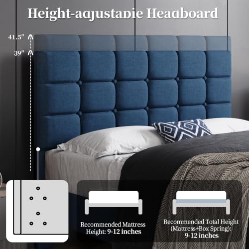 Yaheetech Full Size Upholstered Tufted Bed Frame with Headboard