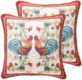 patdrea Designer French Vintage Pillow Cover,18"x18",Set of 2