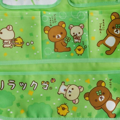 Blancho Bedding [Bear & Chicken] Green Wall Hanging Organizer/Wall Baskets/Hanging Baskets with 6 Pockets, 14" x 20" Fabric Over The Door Storage Bag for Nursery, Bedroom, Bathroom and Closet