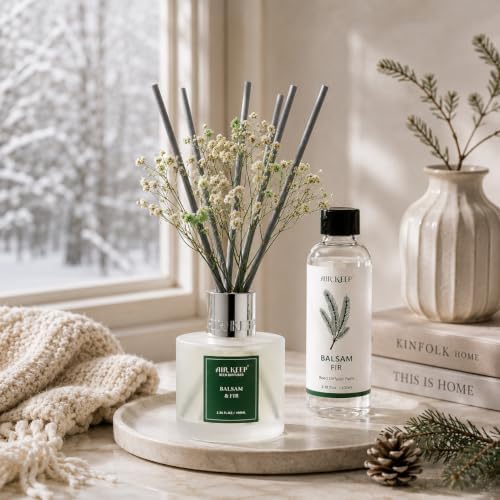 Airkeep Reed Diffuser Oil Refill/Balsam Fir/3.38oz（100ml/1 Pack/Scented Oil Refill for Reed Diffuser Home Fragrance for Bedroom, Bathroom Office Home Décor