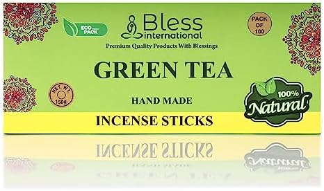 Bless-Organic-Green-Tea 100%-Natural-Handmade-Incense-Sticks