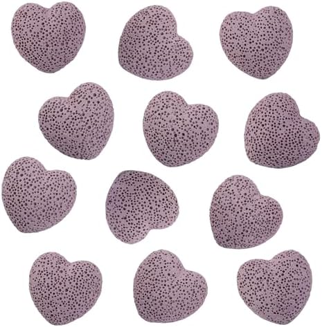 rockcloud 10 PCS 0.9" Purple Lava Rock Stone Heart Shape Pocket Stones