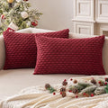 MIULEE Christmas Lumbar Decorative Throw Pillow Covers 12x20 Burgundy