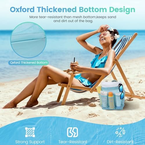 Shower Caddy Portable for College Dorm Room Essentials for Girls with 9 Pockets,Large-Capacity Shower Basket,Quick Dry Toiletry Tote Bag for Women,Outdoor Gym,Travel,Swim,Beach Camping Essentials-Blue