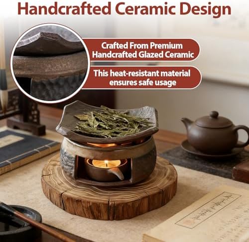 Ceramic Incense Burner Kit, Zen Incense Holder with Candle Clip,Mat & Heat Resistant Brick, Ceramic Aromatherapy,Stove Essential Oil Burner, Suitable for Home and Office Use.