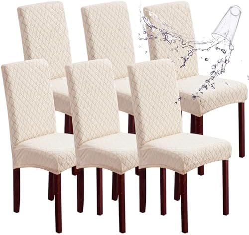 Genina Waterproof Dining Chair Covers Set of 6 Parsons Chair Slipcovers