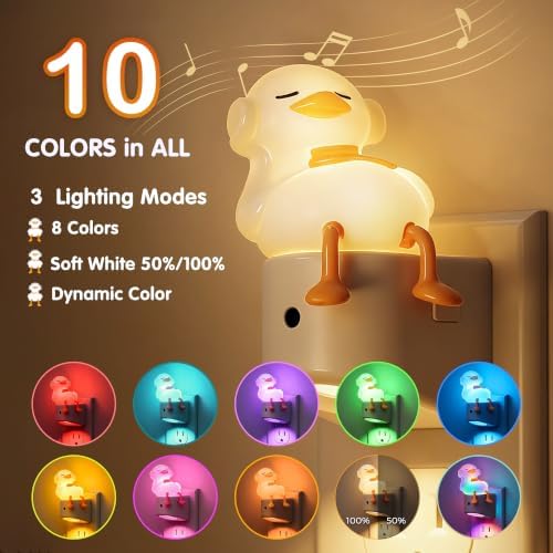 L LOHAS LED Plug in Night Light for Kids, Color Changing LED Night Light