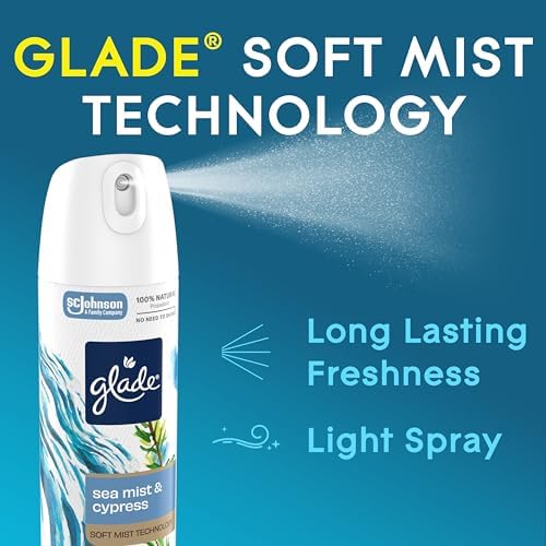 Glade Air Freshener Room Spray, Sea Birch Scent, Odor Fighting to Deliver Long Lasting Freshness, 7.3 Oz, 6 Count