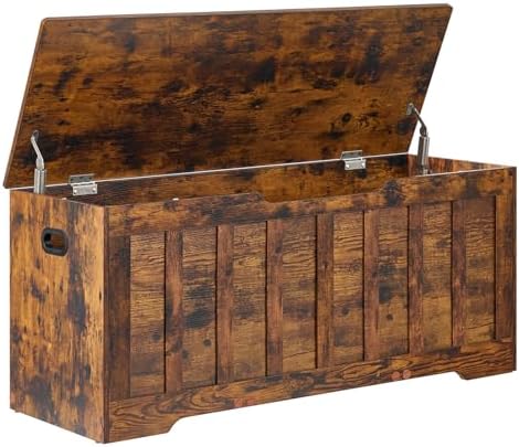 VANKILEY 43.3" Storage Chest Extra Large, Storage Bench.(Rustic Brown)