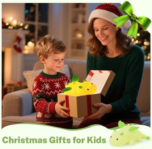 AVEKI Green Dragon Night Light, Cute Baby Lamp Gifts for Kids Boys Girls