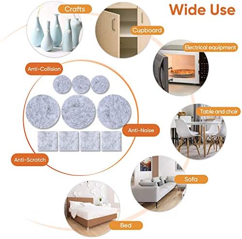Furniture Pads 300 Pcs Premium Furniture Felt Pads Self Adhesive, Grey