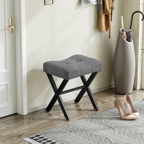 Memobarco 18-Inch Vanity Stool Chair, Gray Makeup Stool