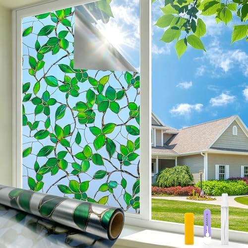 24H Privacy Heat Insulation Static Cling Decorative Glass Film35.4x78.7in